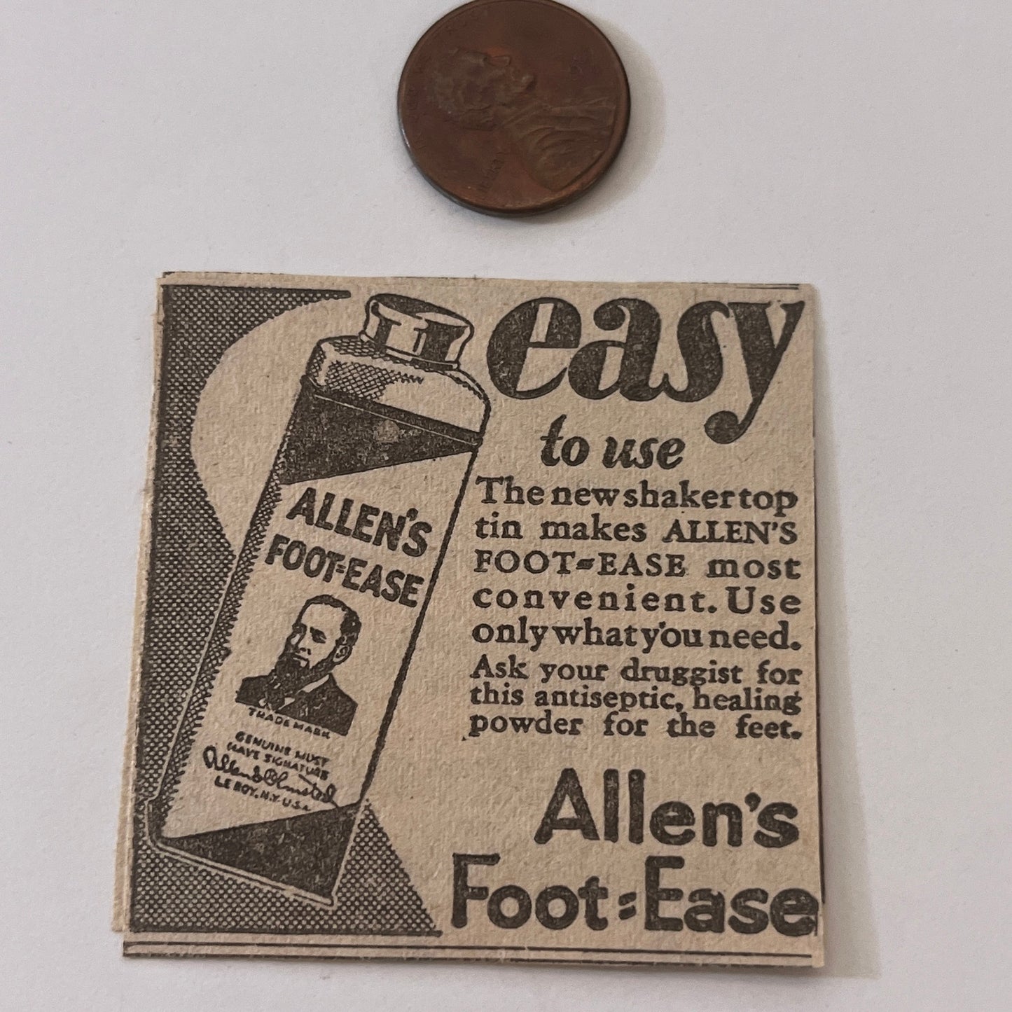 Allen's Foot Ease Easy to Use 1931 Newspaper Ad SAG4-S13