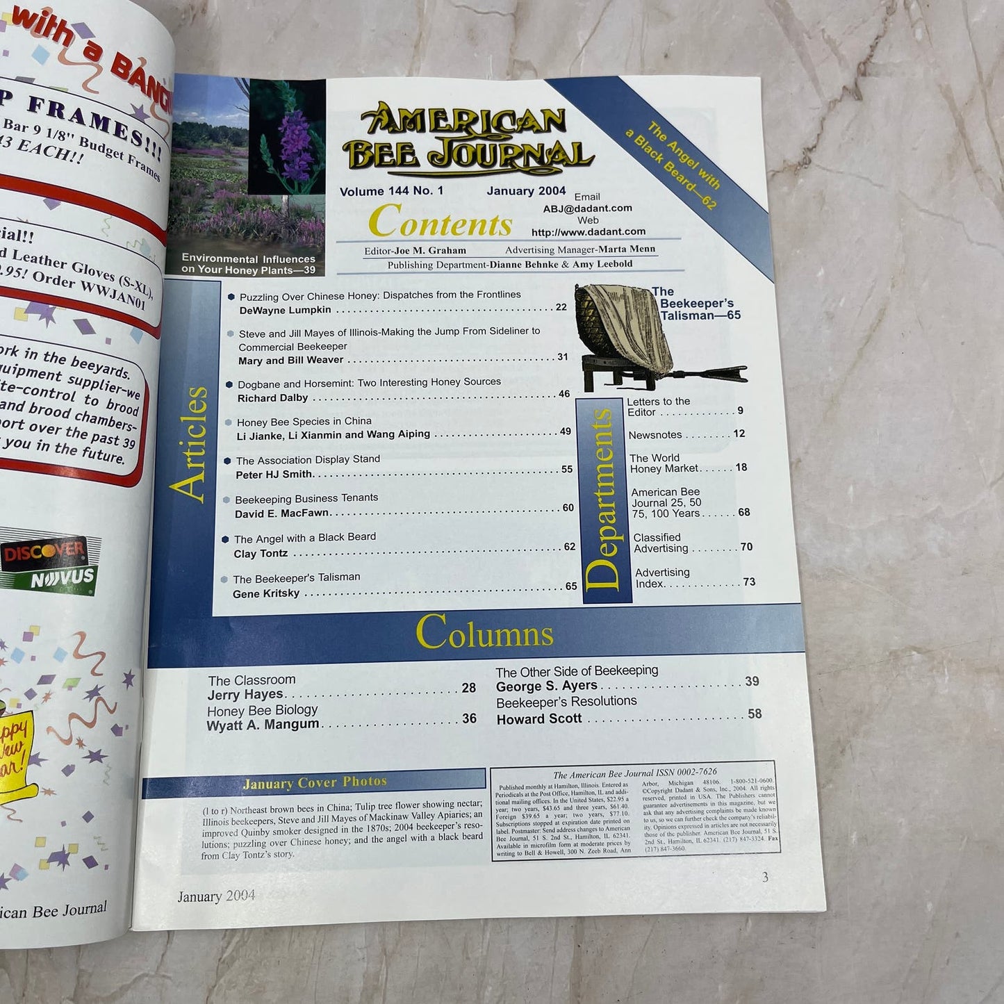 2004 Jan American Bee Journal Magazine Bees Beekeeping Honey M7