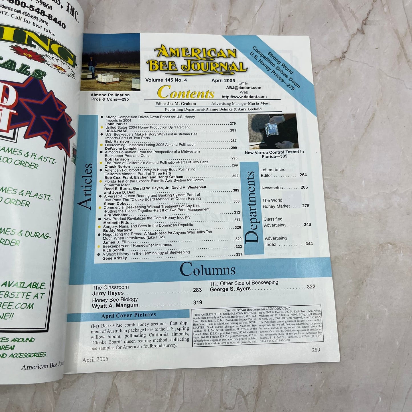2005 April American Bee Journal Magazine Bees Beekeeping Honey M7