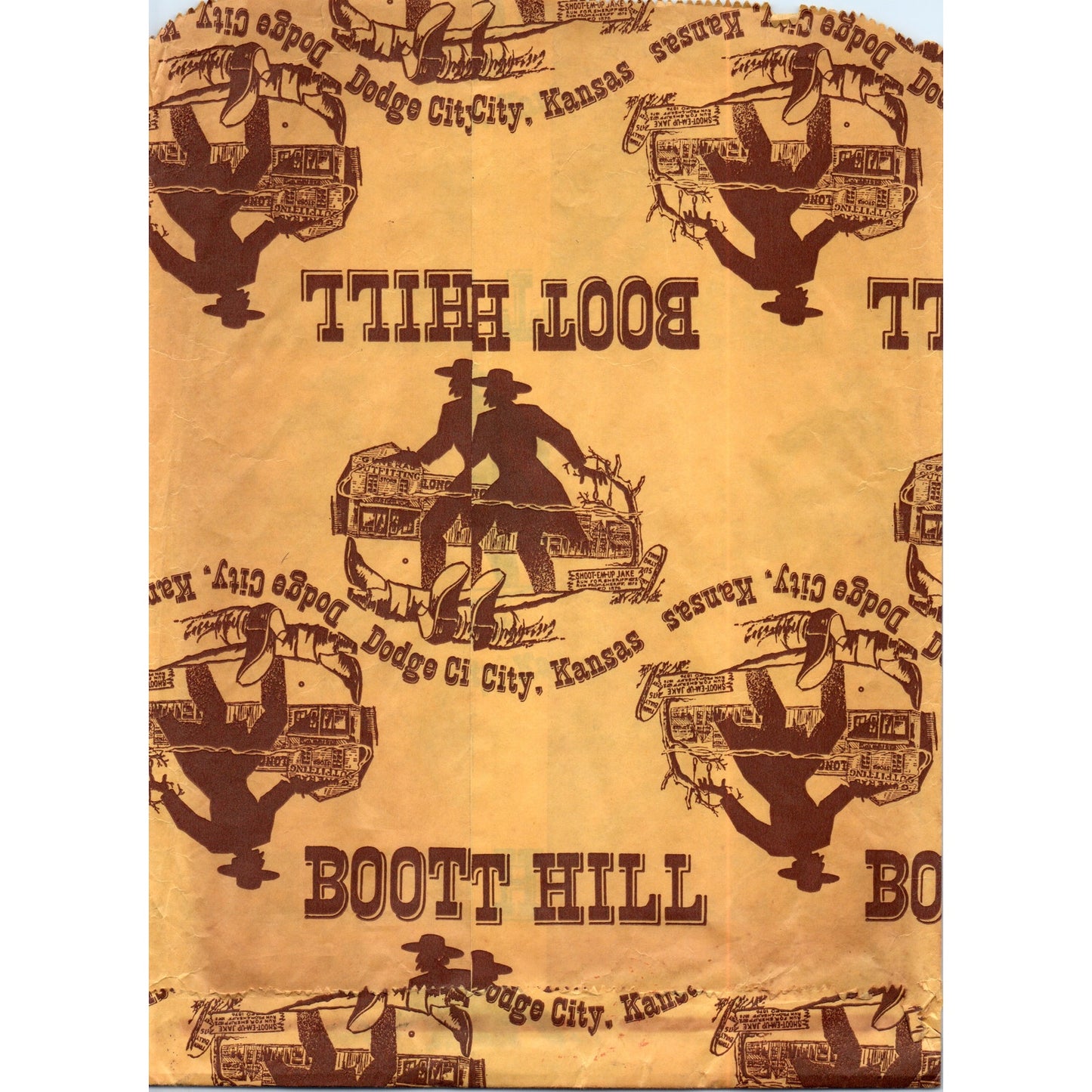Vintage Boot Hill Dodge City Kansas Souvenir Bag D23