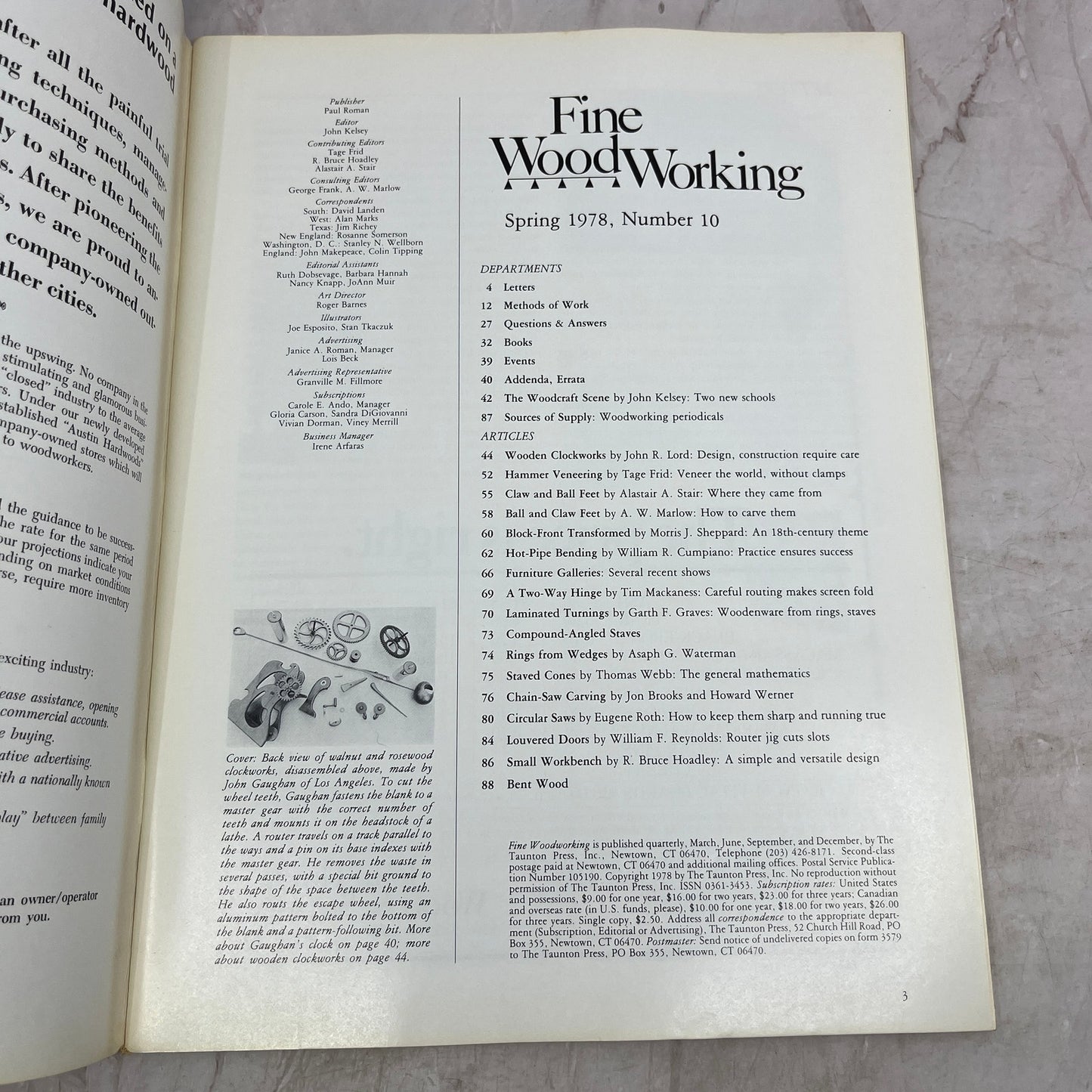 Clockworks - Spring 1978 - Taunton's Fine Woodworking Magazine M35