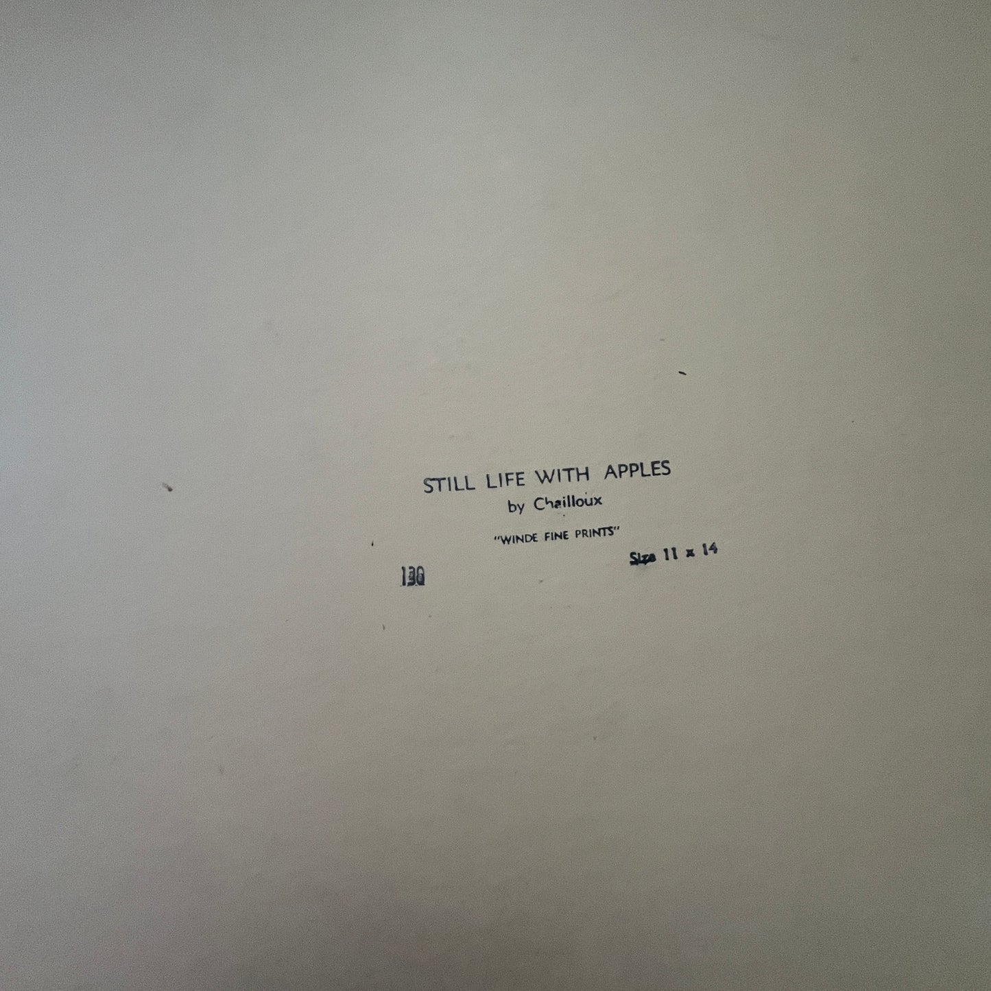 Robert Chailloux Still Life w/ Basket of Apples Litho 11x14" on Masonite TG2-OB