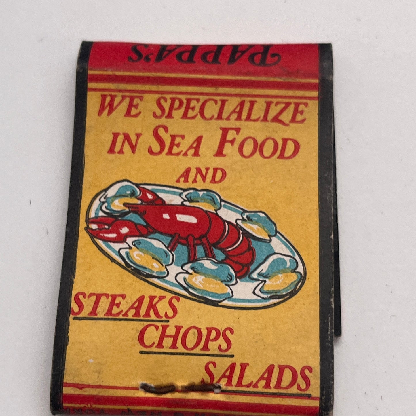Pappa's Restaurant Greenwich Village Chelsea District Matchbook Cover TB8-MB-7