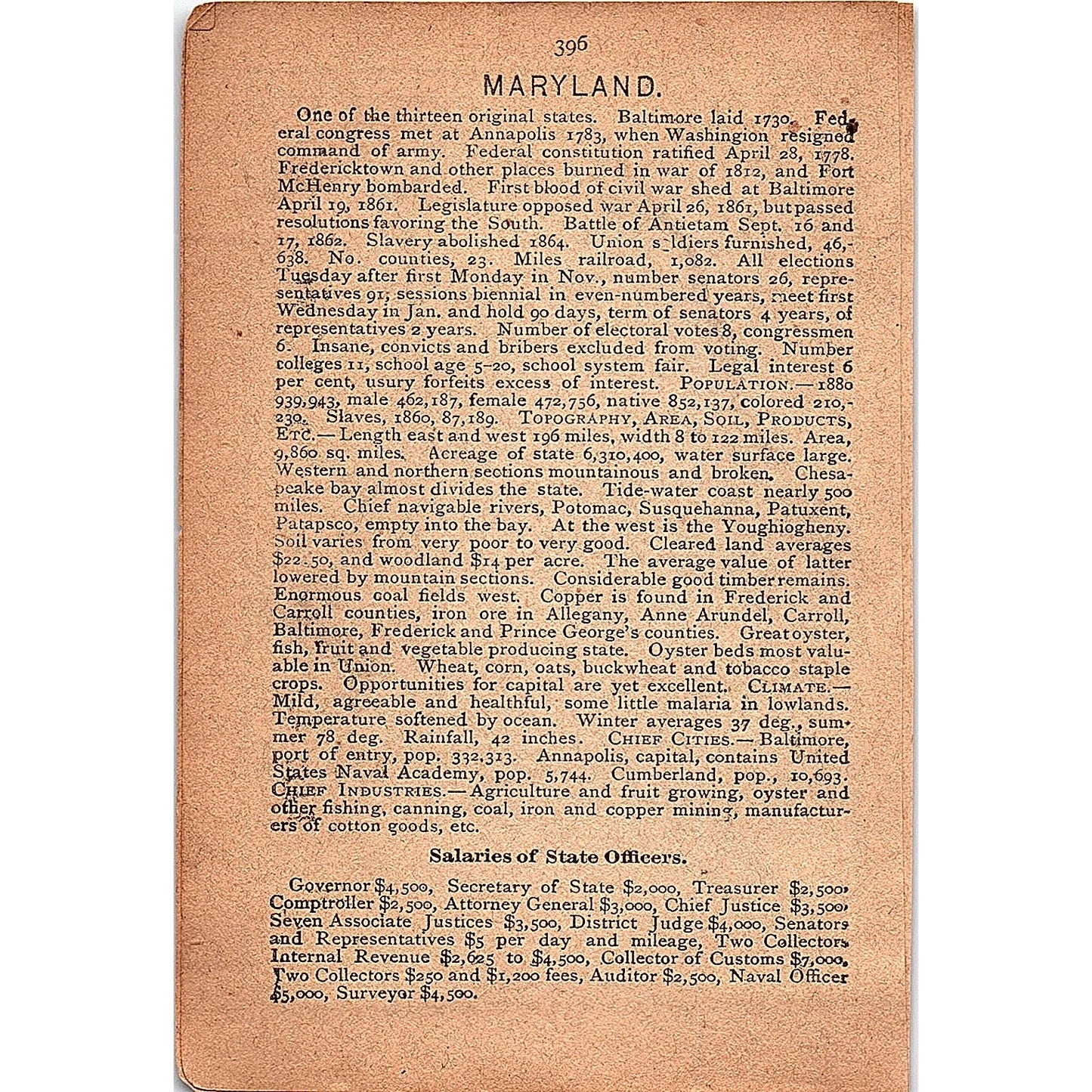 Antique 1889 Map of Michigan 1889 Pocket Map Engraving SAG4-H4