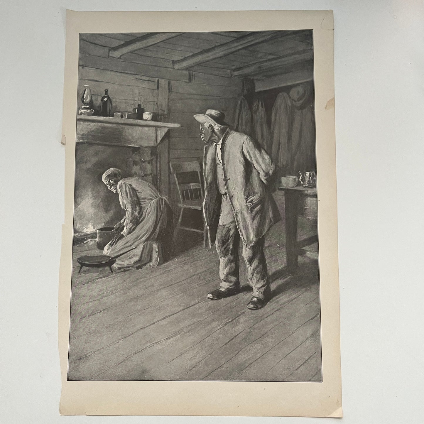 By-Gone Days - Elderly African Americans Scene - 1904 A.B. Frost Art Print V26-4