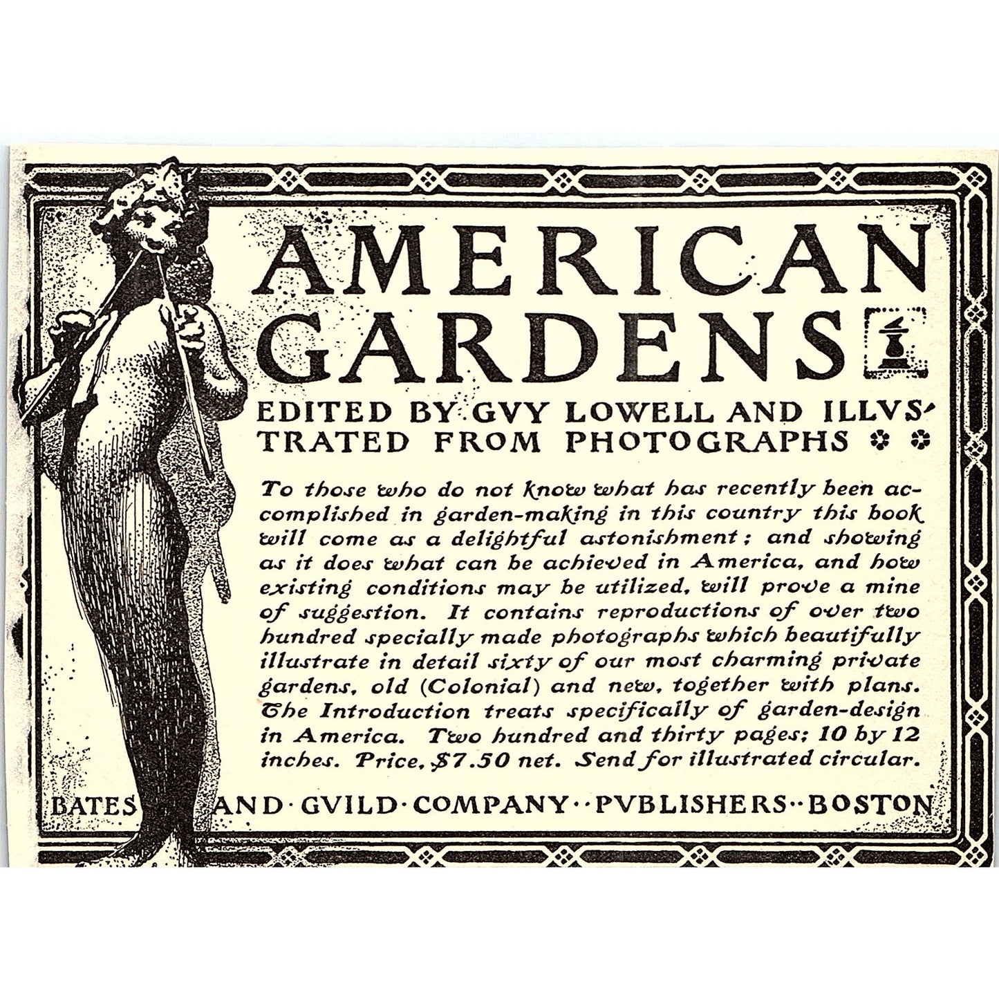 American Gardens Bates & Guild Company Boston - 1902 Ad AF4-13