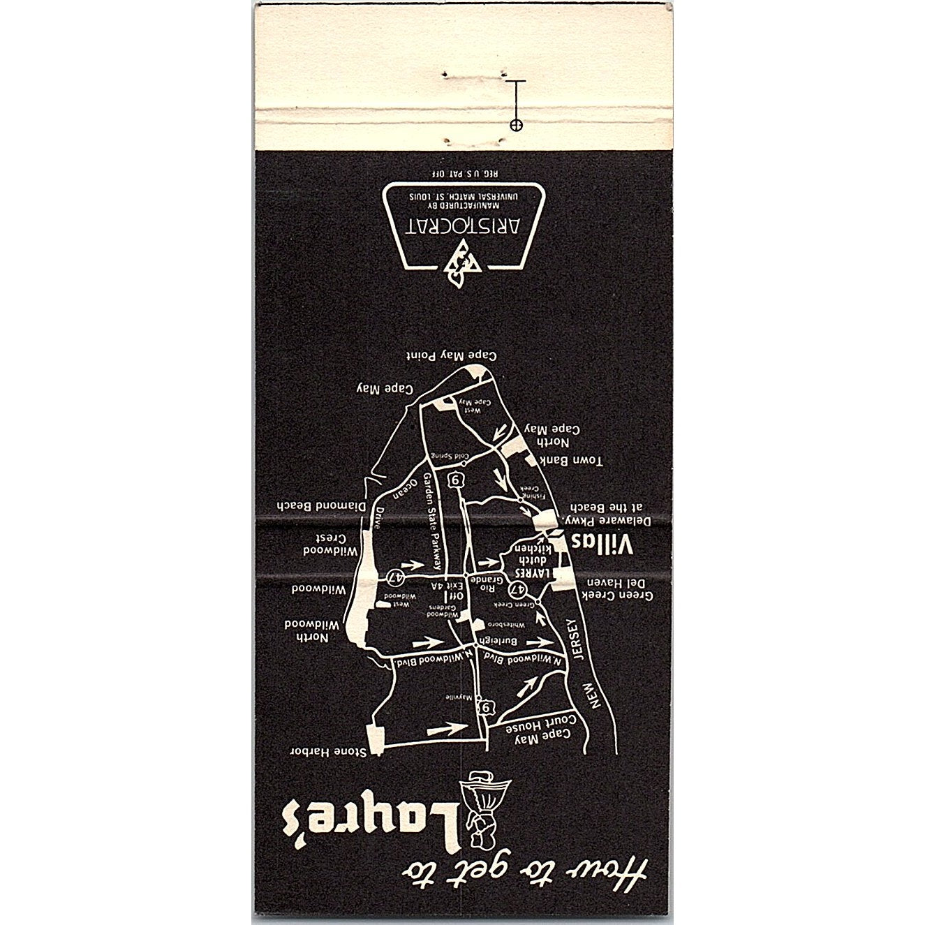 Laure's Dutch Kitchen Villas NJ Vintage Matchbook TB6-MB2-7