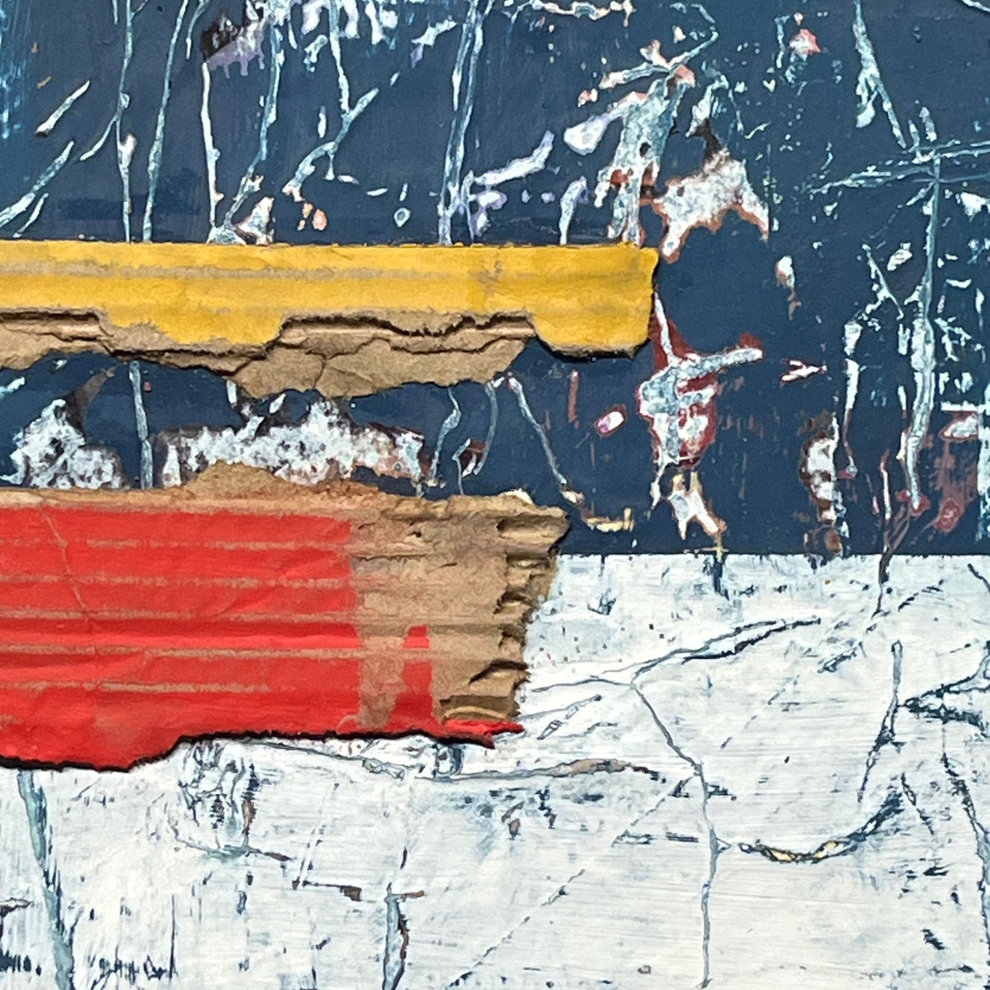 Original Mixed Media Modern Art Collage Painting 11x14 "Twilight"