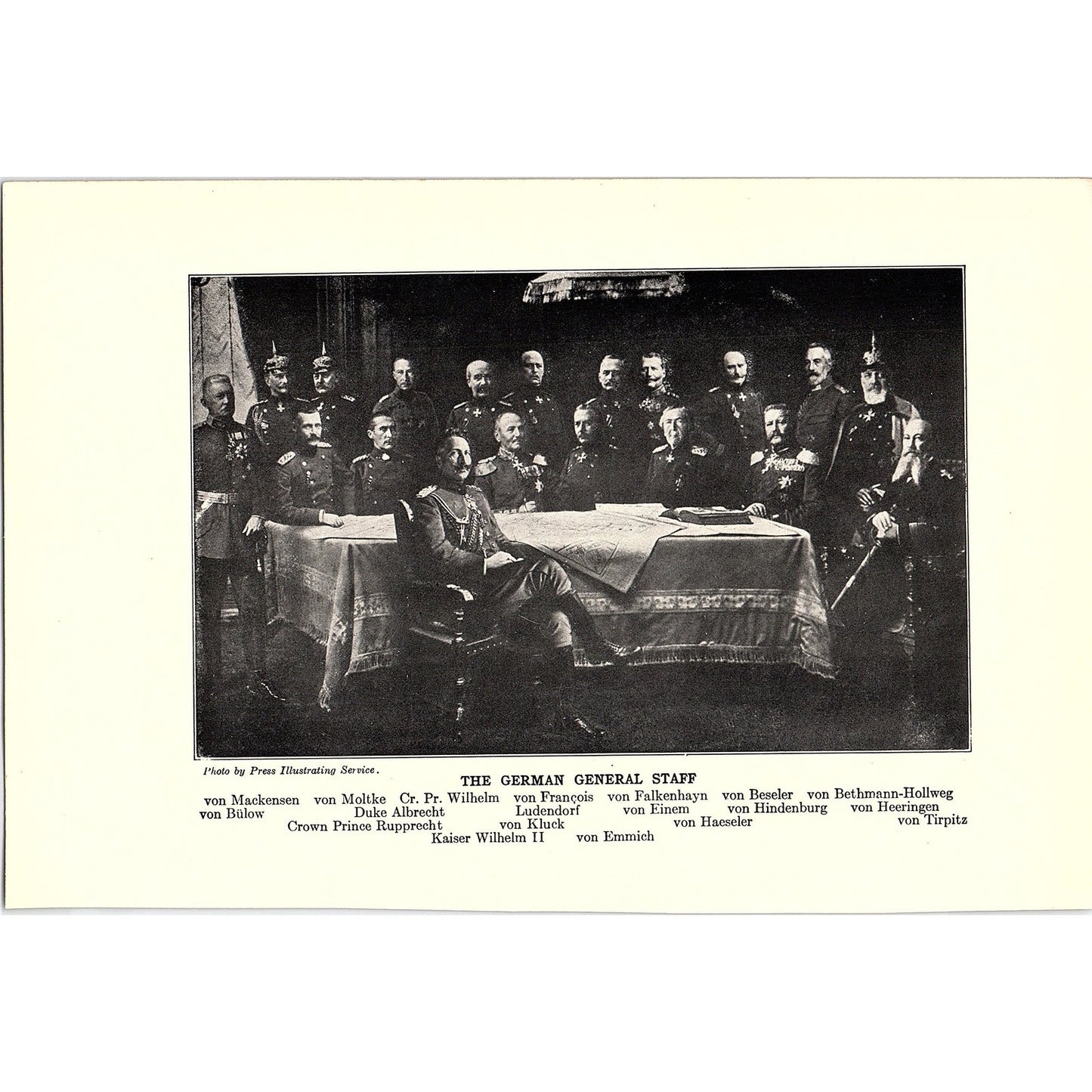 Leading German Generals, German General Staff 1919 WWI Print AF9-17