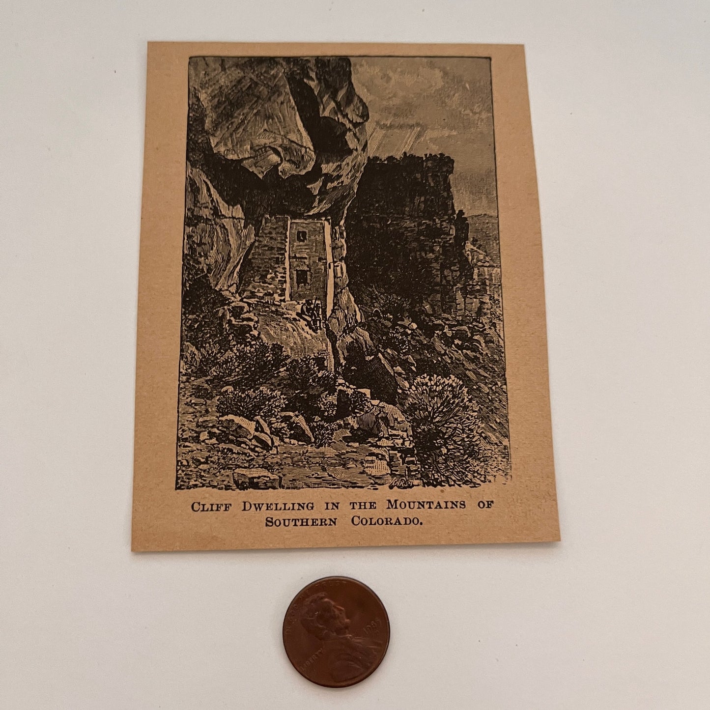 Cliff Dwelling in the Mountains of Southern Colorado 1894 Art Engraving SAG4-8