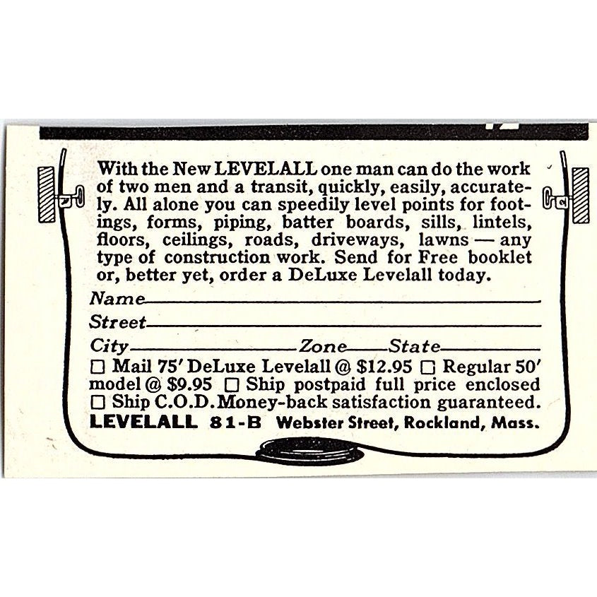 Quick-Way Saw Co Painted Post NY 1955 Ad AF9-S7