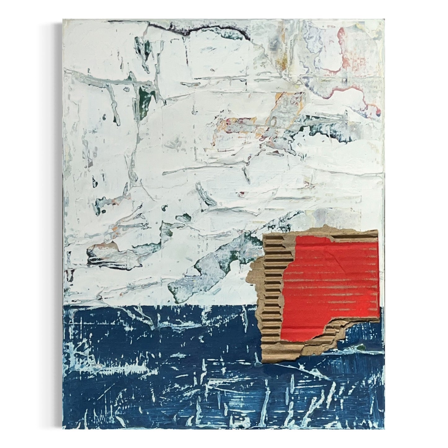 Original Mixed Media Modern Art Collage Painting 11x14 "Duty"