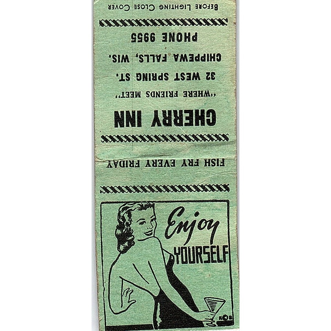 Cherry Inn Chippewa Falls WI Vintage Matchbook Cover SC7-Y5