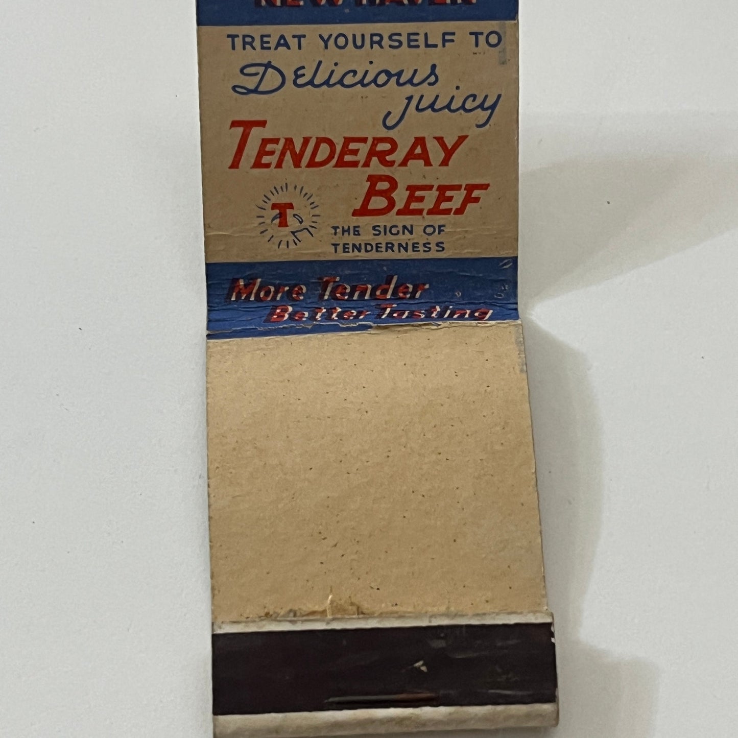 The Shore Line Route Dining Car Service Tenderay Beef Matchbook Cover TB6-MB1-4