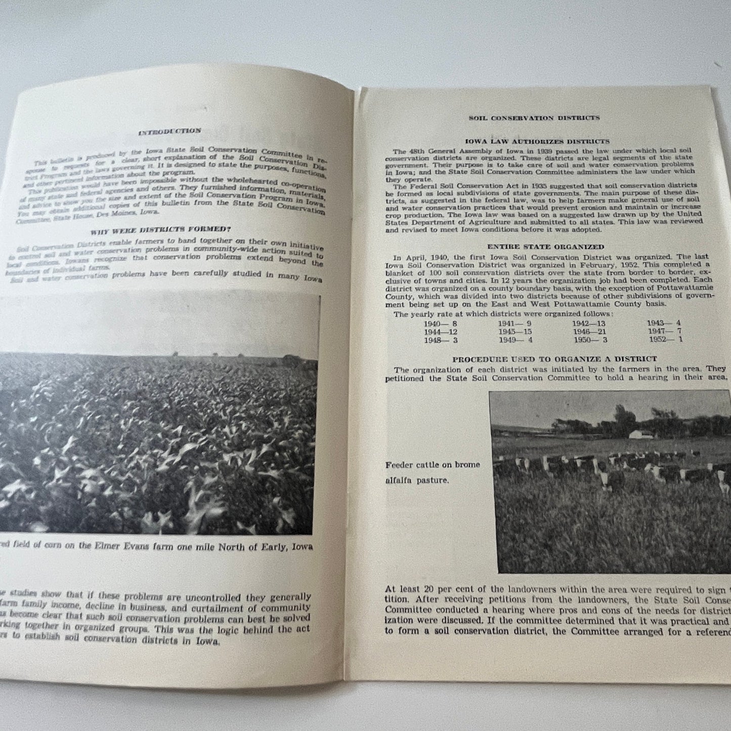 State of Iowa Soil Conservation Districts 1953 Des Moines Booklet TK2-XB3