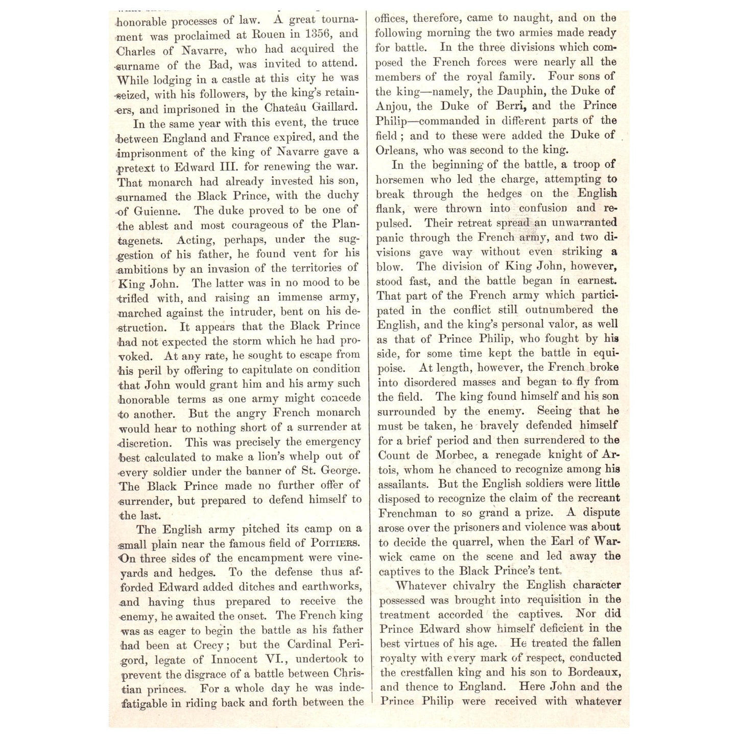 Capture of John II At Poitiers A. De Neuville 1911 Engraving Print AF5-10