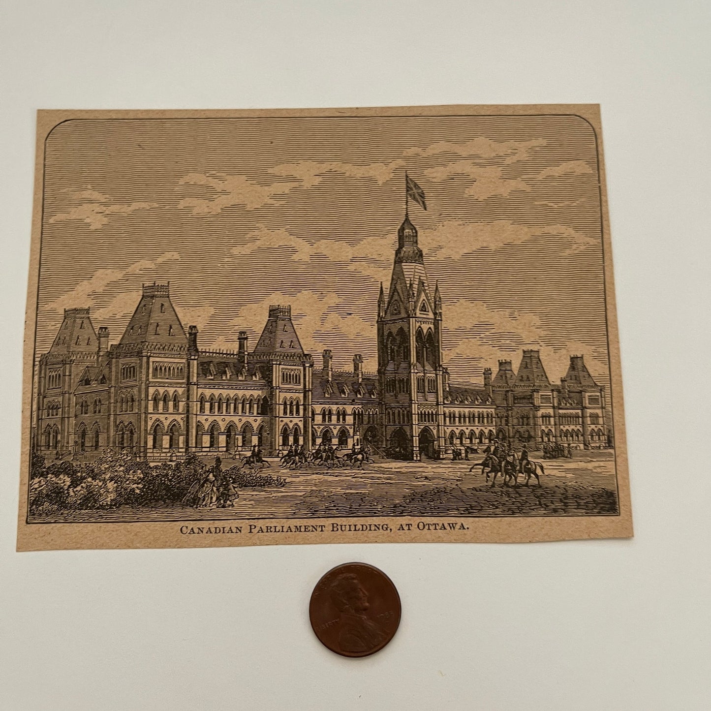 Canadian Parliament Building, At Ottawa 1894 Art Engraving SAG4-8