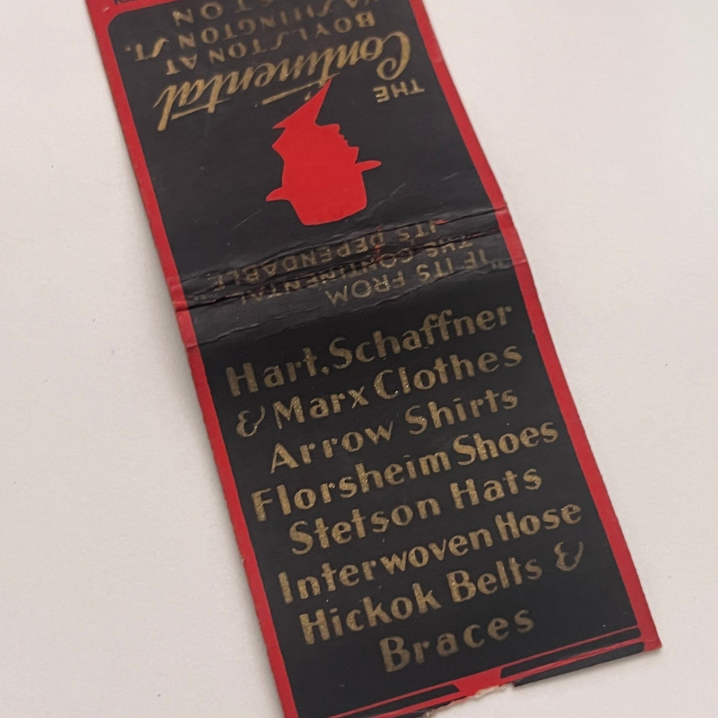 The Continental Hotel Washington St Boston MA Vintage Matchbook Cover TB8-MB2-3