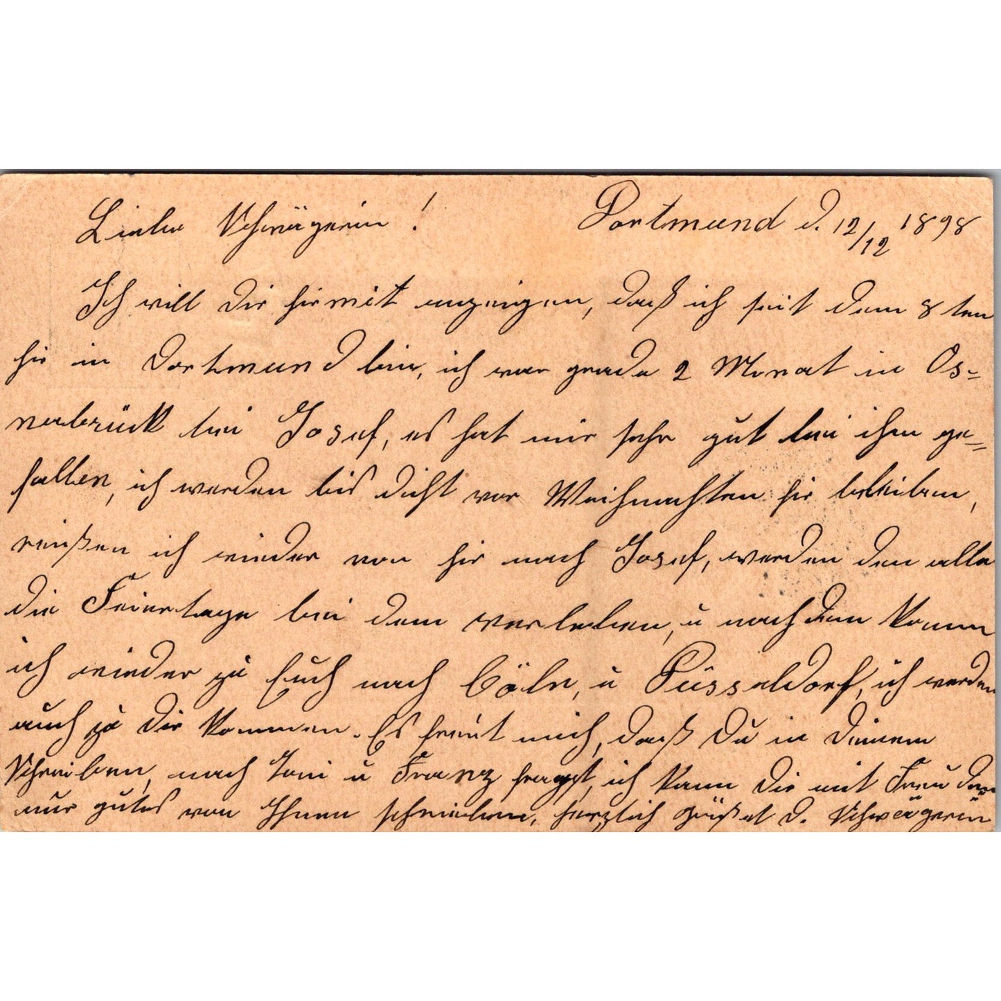 Josyline Limmermann Cöln Dortmund 1898 German Reich Postcard P5-11
