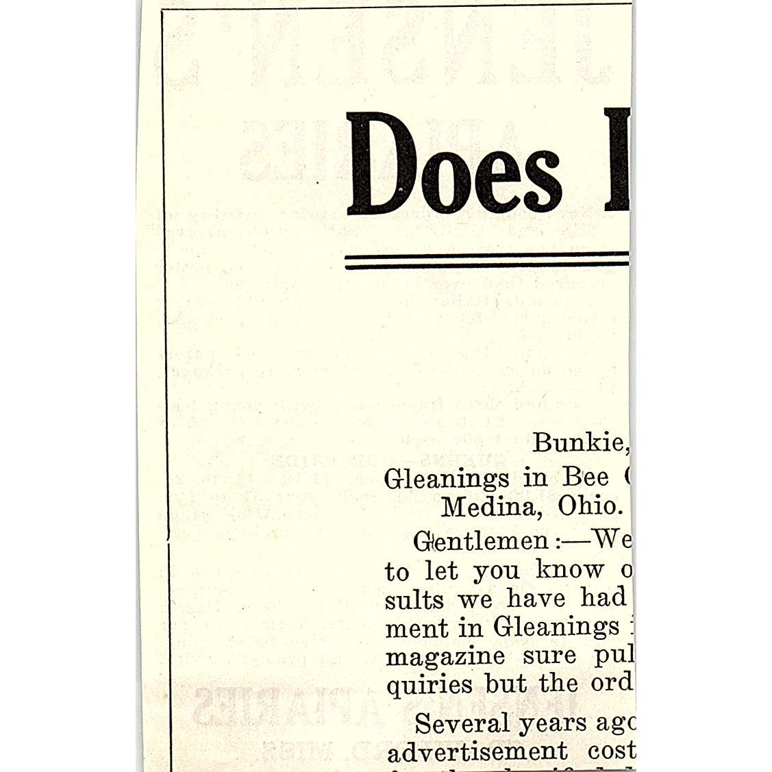 Jensen's Apiaries Crawford Mississippi 1926 Ad AG3-M8