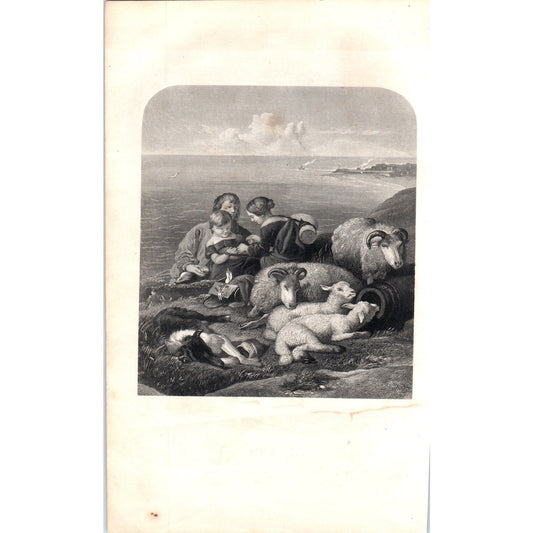Peace - Sir Edwin Landseer 1857 Original Art Engraving D19-4