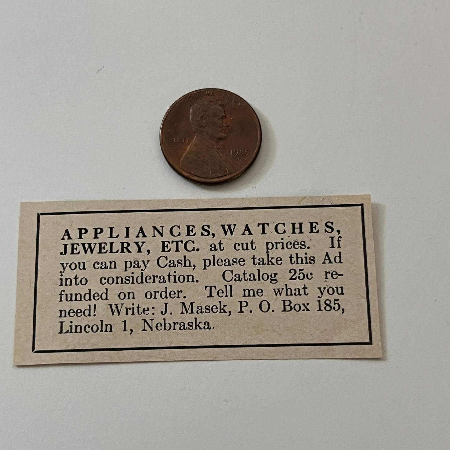 Appliances Watches Jewelry J. Masek Lincoln NE 1952 Yankee Magazine Ad SAG5-S3