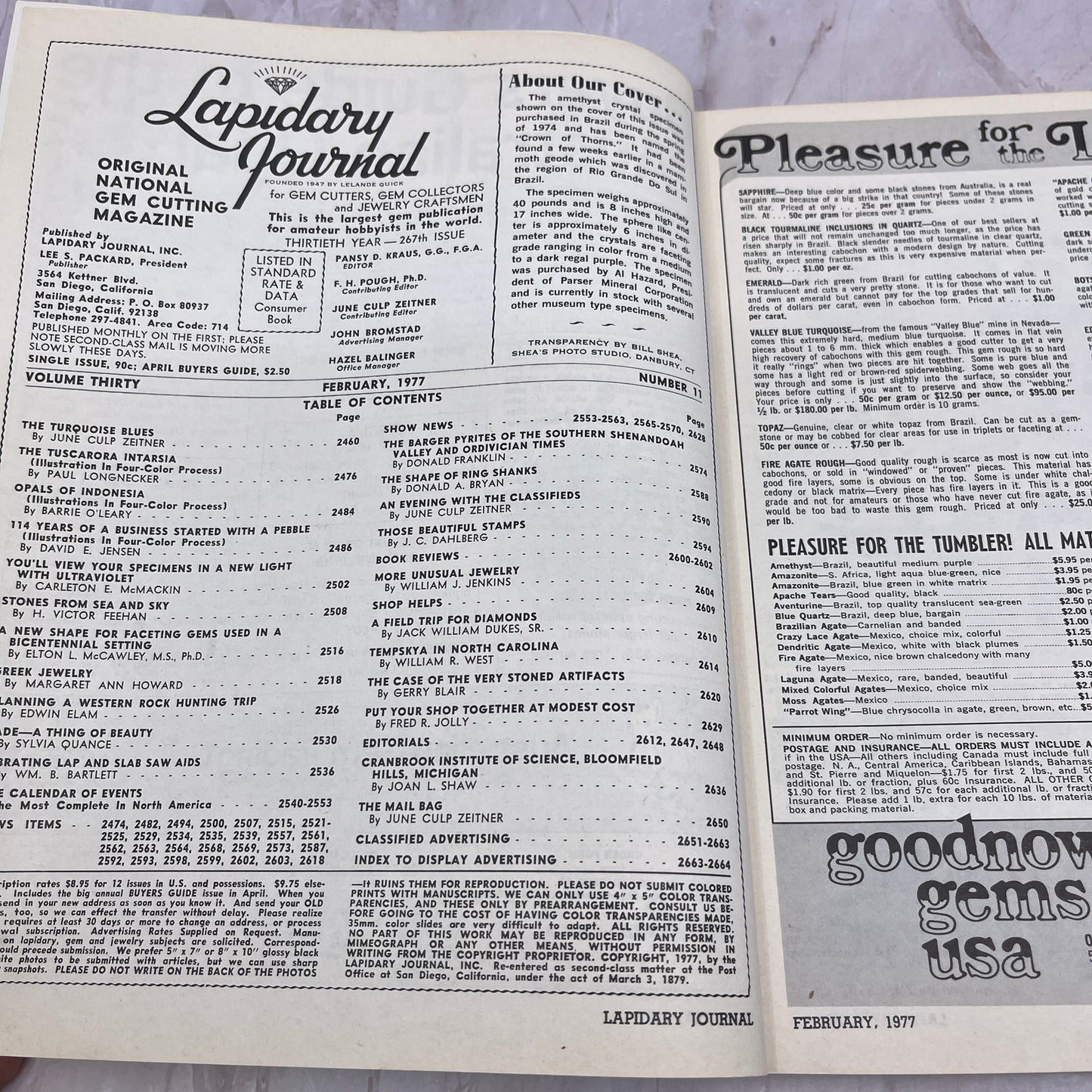 Amethyst Crown of Thorns - Lapidary Journal Magazine - Feb 1977 M28