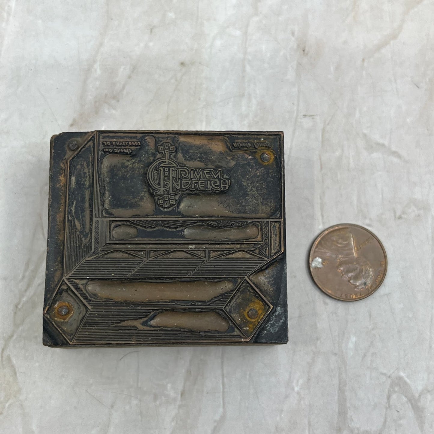 Hadleigh Linen - Vintage Letterpress Printers Block Plate TG8