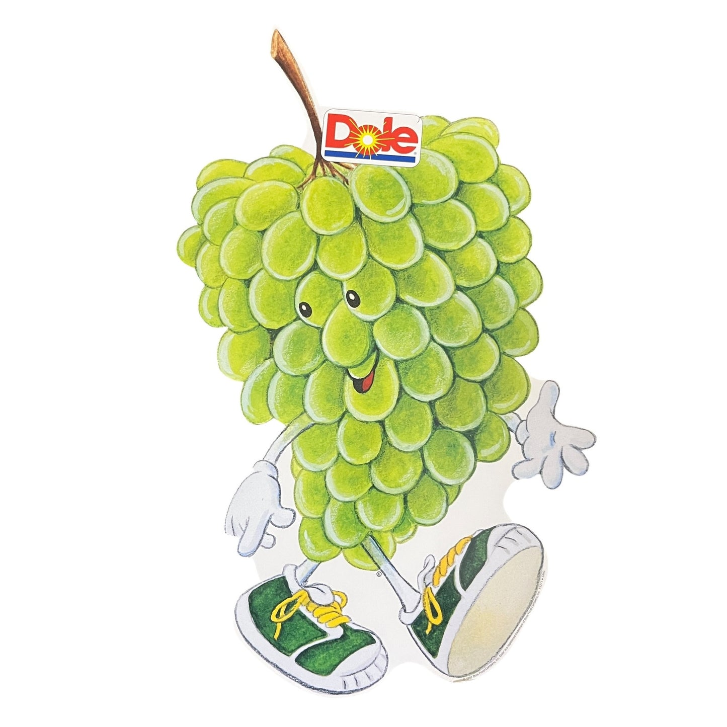 Original 1992 Dole Gus Grape Two Sided Advertising Store Display Sign 9x18"