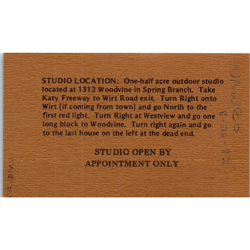 Karen Barfield Photography Houston TX Vintage Business Card SD8-B17