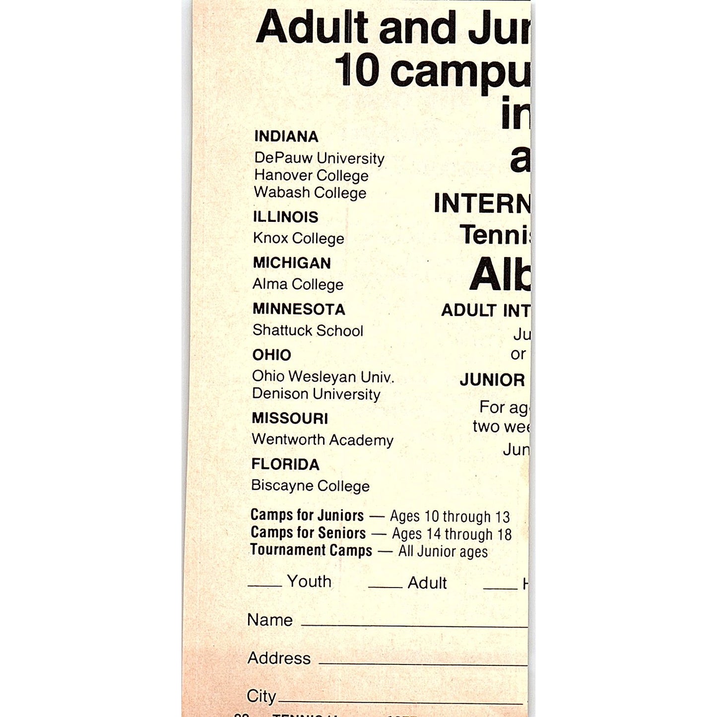 Don Budge Tennis Campus Greenspring Valley MD 1977 Ad AF3-Q2