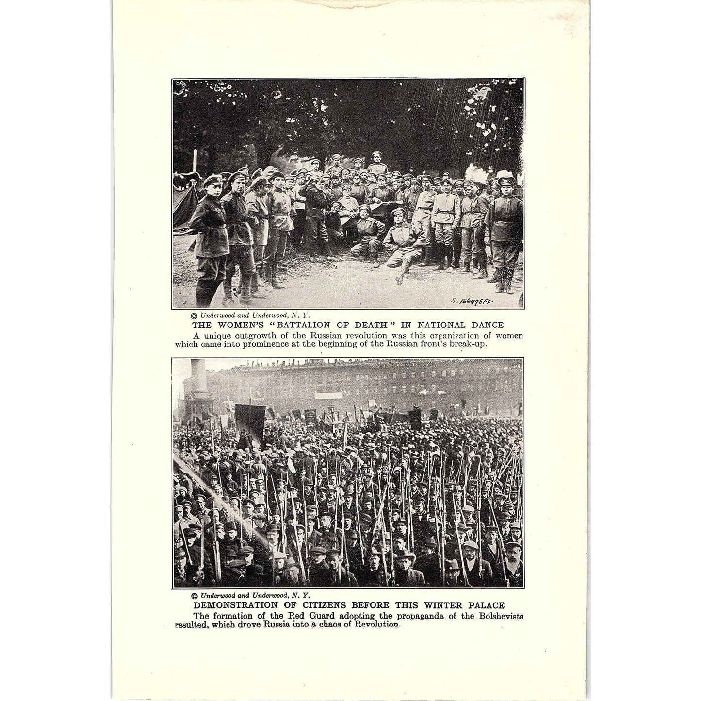 Victory St. Mihiel, Women's Battalion, Red Guard Formation 1919 WWI Print AG1-1