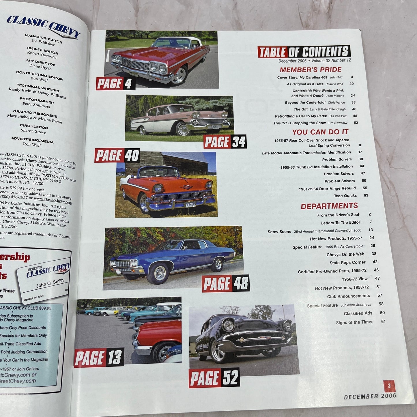 Trunk Lid Insulation - '55, '56, '57 Classic Chevy World Magazine - Dec 2006 M29
