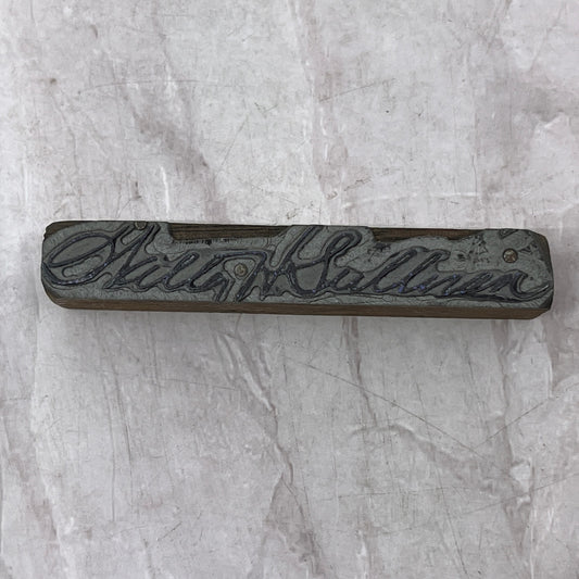 Retro Will H. Sullivan Vintage Letterpress Printers Block Plate SF5