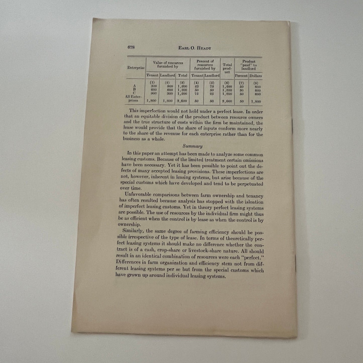 Economics of Farm Leasing Systems Earl O Heady 1947 Ames Farm Bulletin TK2-XB4