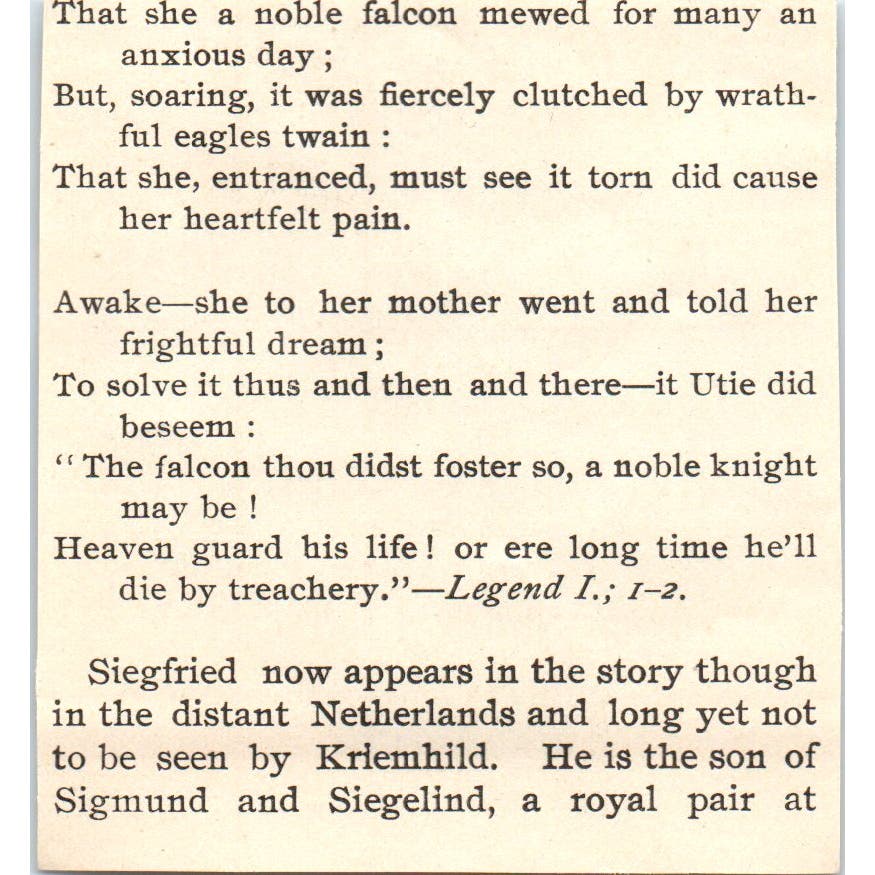 Siegfried's Departure for the Chase c1890 Victorian Print AE8-CH10