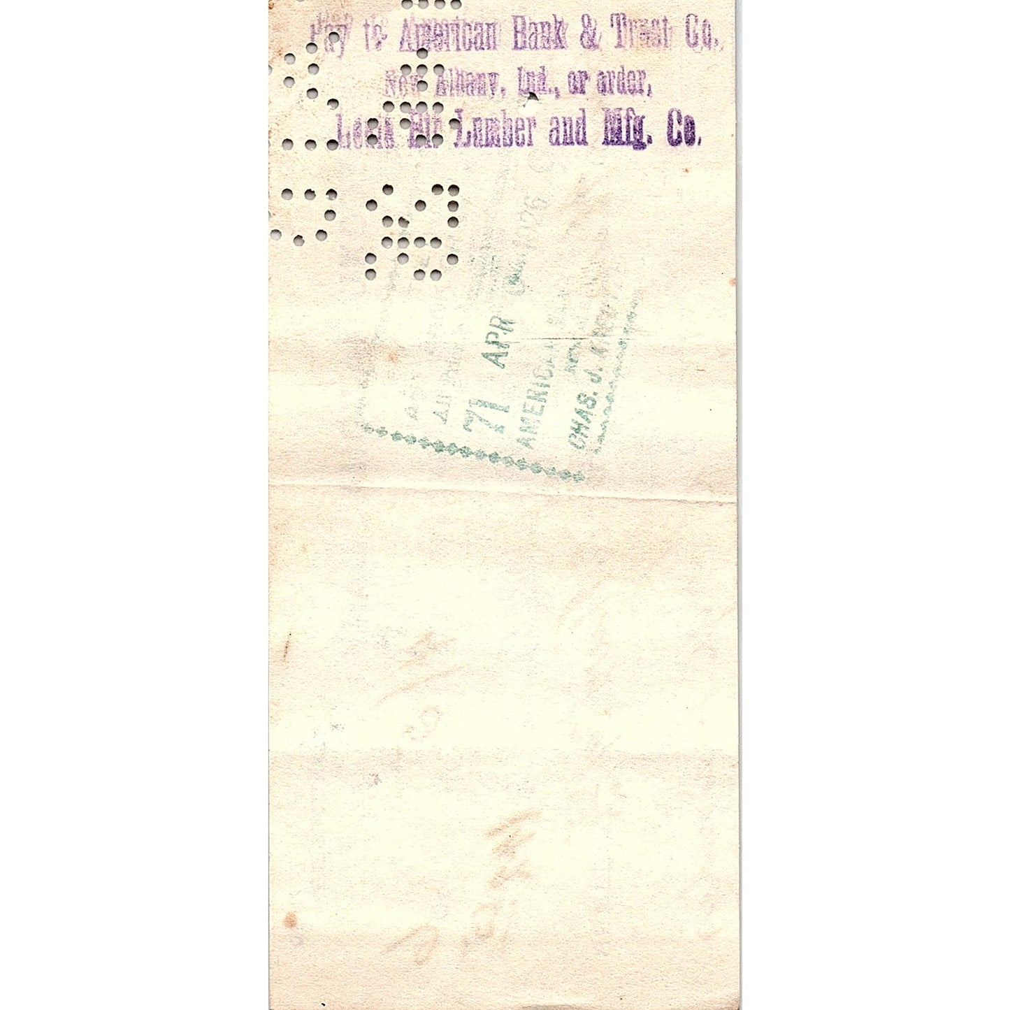 1926 George N Snider to Louis Bir Lumber New Albany NY Bank Stub TH2-OP5