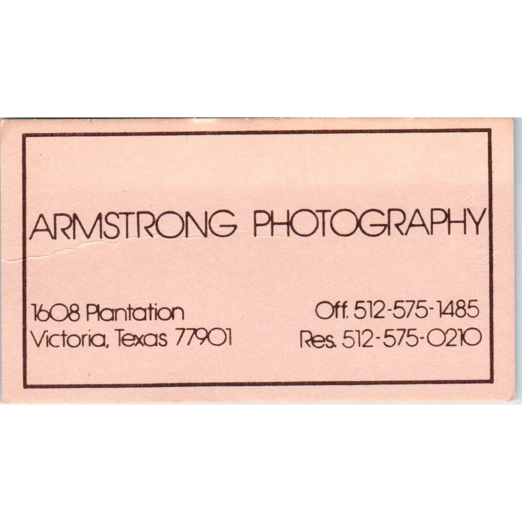 Armstrong Photography Victoria Texas Vintage Business Card SD8-B17