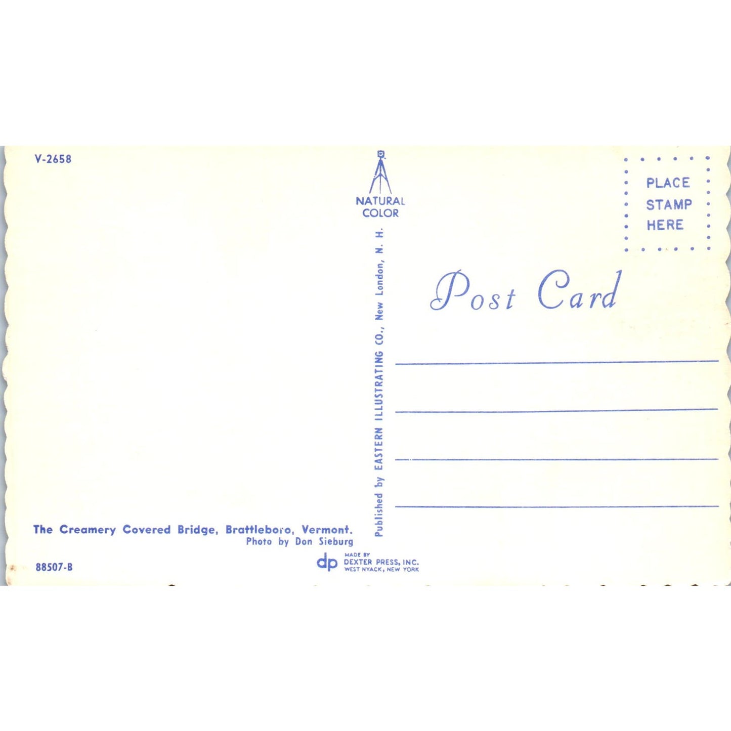 Brattleboro Vermont Creamery Covered Bridge Postcard PC1