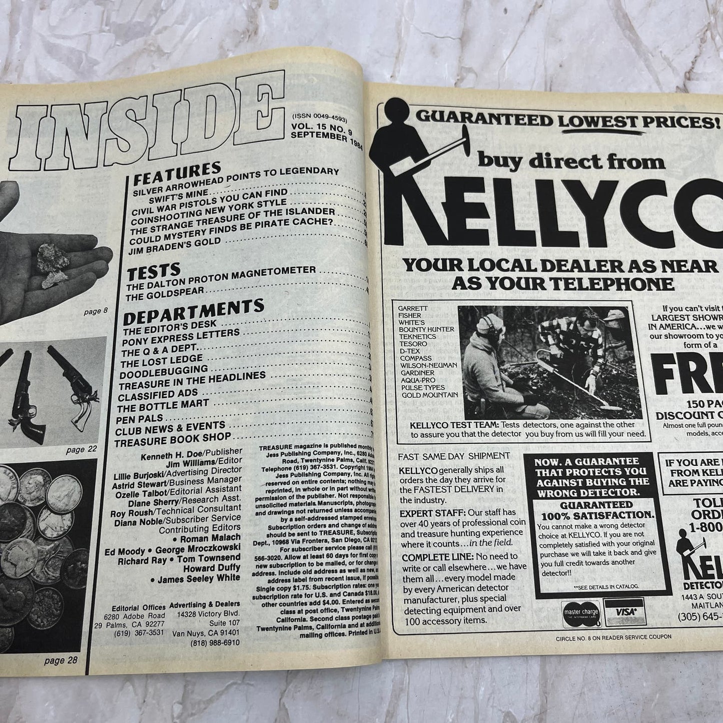 1984 Sept - Treasure Magazine - Treasure Hunting Metal Detecting Gold Coins M10