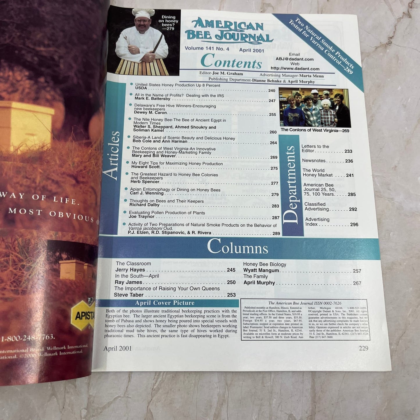 2001 April American Bee Journal Magazine Bees Beekeeping Honey M7