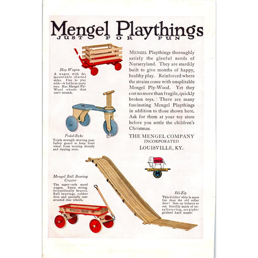 The Mengel Company Playthings Childrens Toys Louisville KY 1924 Magazine ad D23