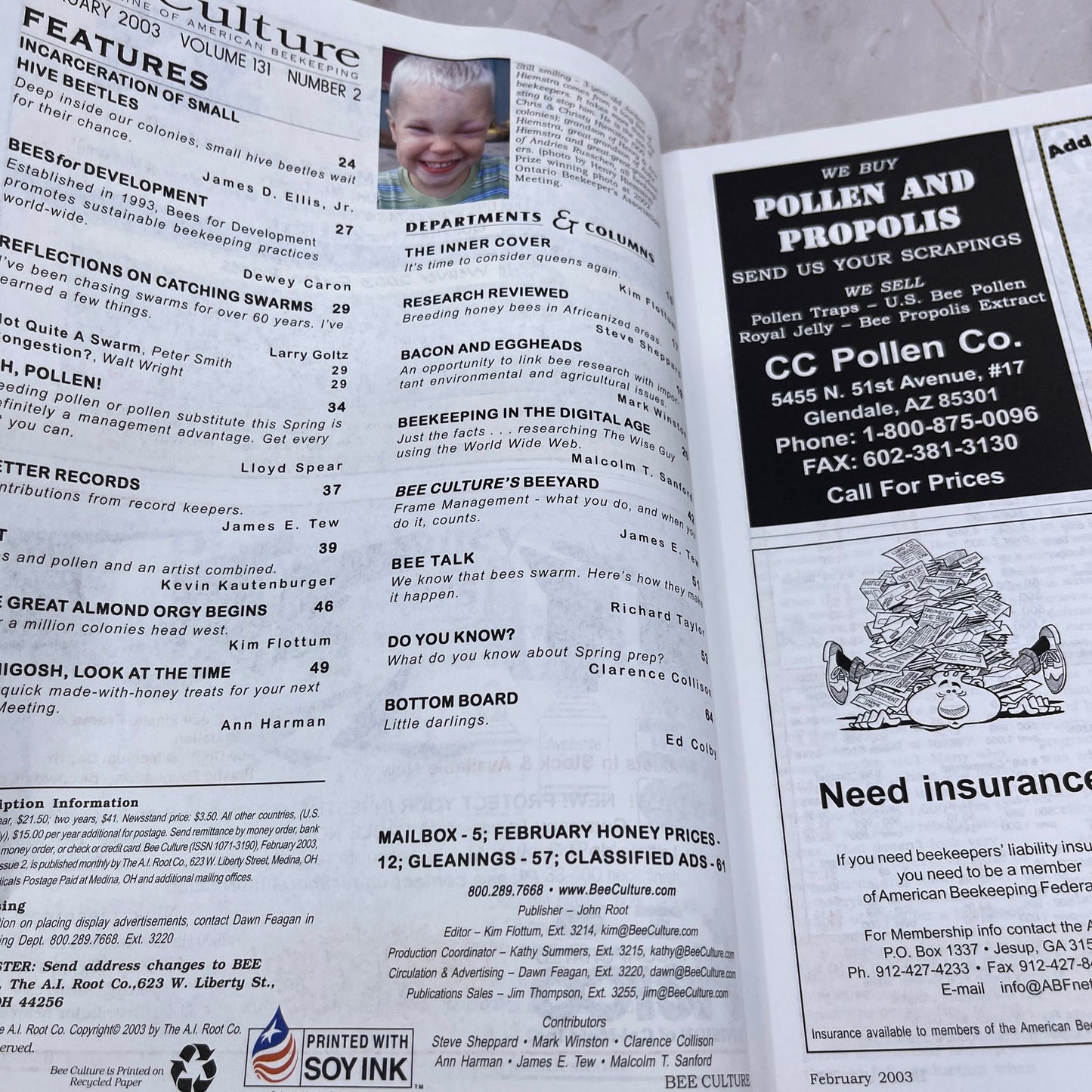 2003 Feb - Bee Culture Magazine - Bees Beekeeping Honey M32