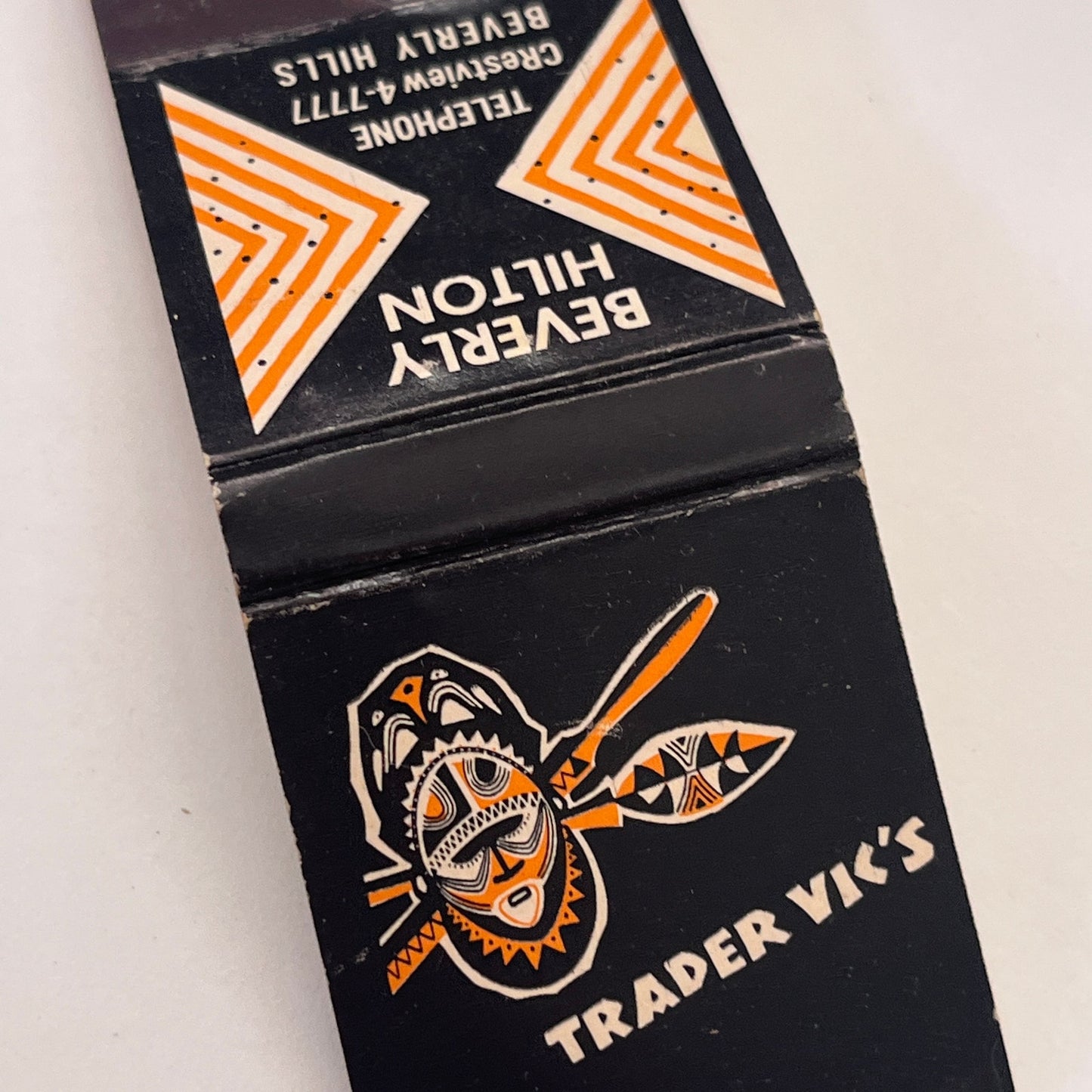 Trader Vic's Beverly Hilton Beverly Hills CA Vintage Matchbook Cover MM3-1