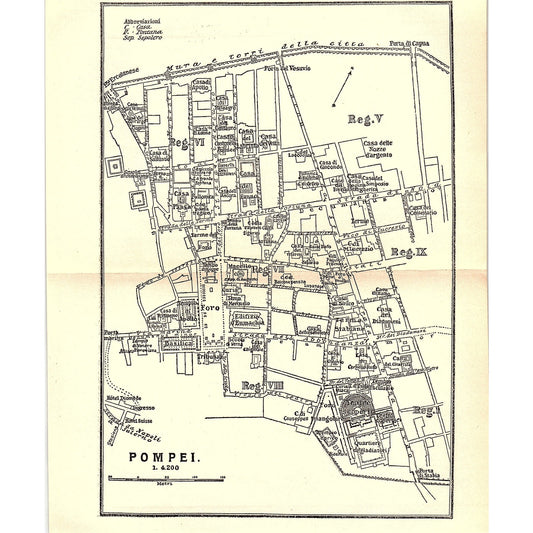 1905 Map of Pompeii Italy AG4-6