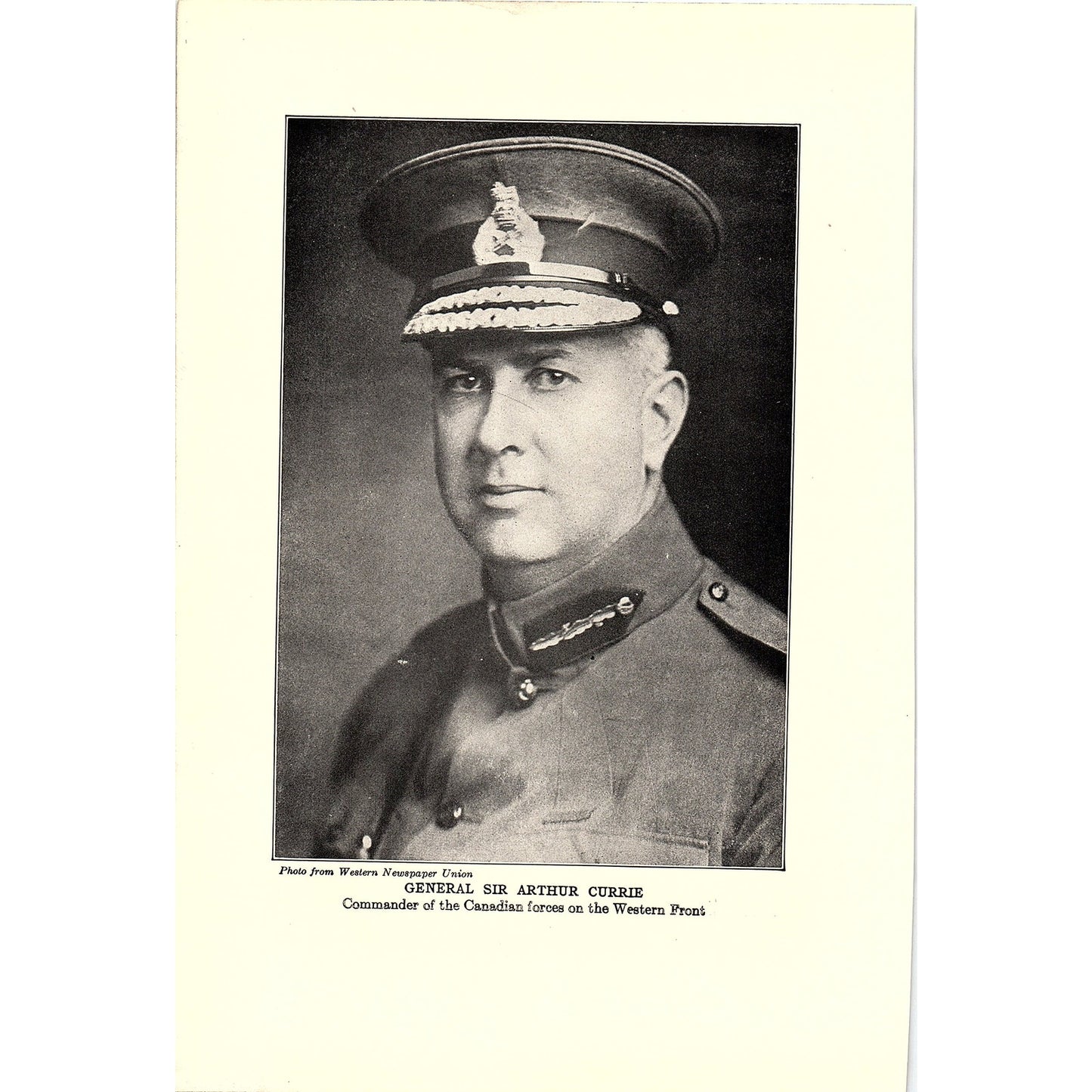 Canadian Forces on Vimy Ridge, Sir Arthur Currie 1919 WWI Print AF9-17