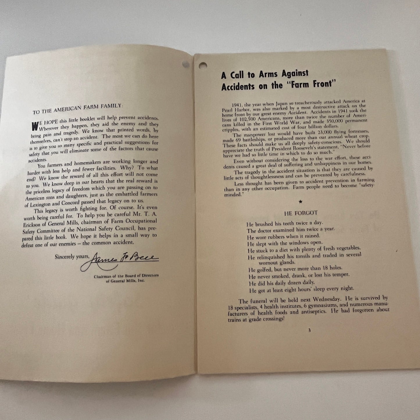 WWII Safety Guide for the Farm & Home Front c1942 General Mills Booklet TK2-XB5