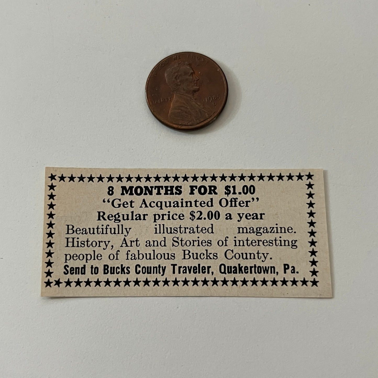 Send to Bucks County Traveler Quakertown PA 1952 Yankee Magazine Ad SAG5-S2