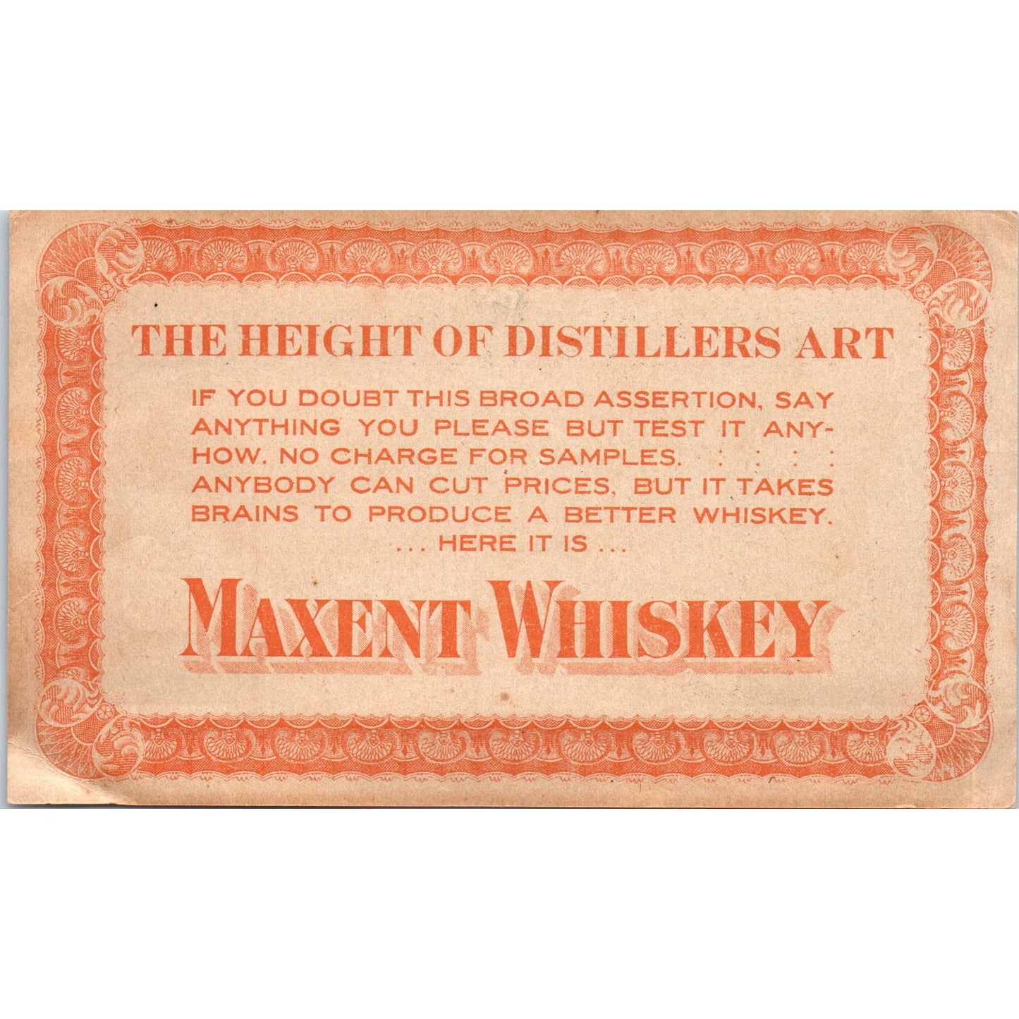 c1910 I. Brickman & Co. Pensacola & Montgomery Maxent Whiskey Advertisement AB9