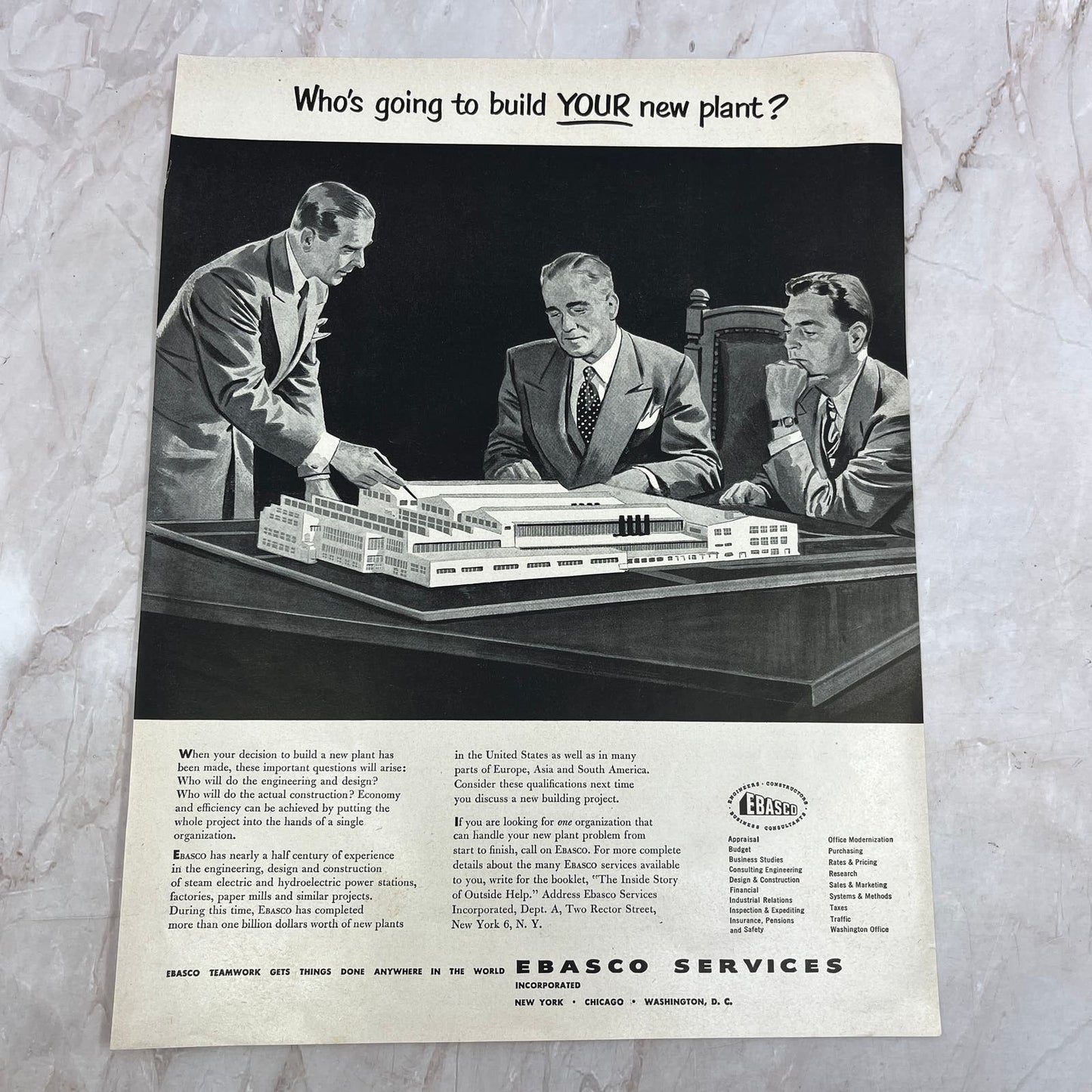 Ebasco Engineers Constructors Business Consultants 1951 Magazine Ad FL6-10